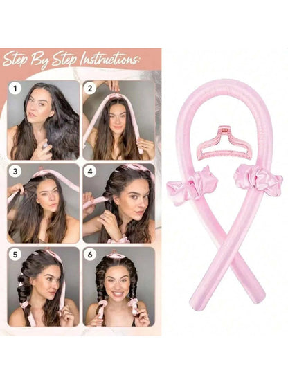 4/6/13PCS Styling Kit -Heatless Silk Curler with Sleeping Mask and Shower Cap for Women and Girls Beauty Kit for Travel and Home