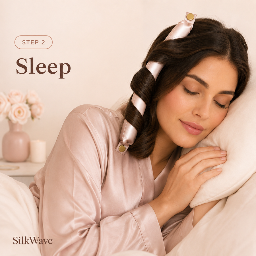 Step 2 sleep with heatless curler overnight
